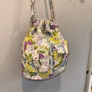 Vera Bradley Watercolor Crossbody Bucket Bag with Cinch Closure
